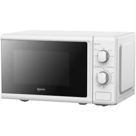 Igenix Manual Microwave, 20 Litre, 5 Power Settings, 800W, White - IGM0820W