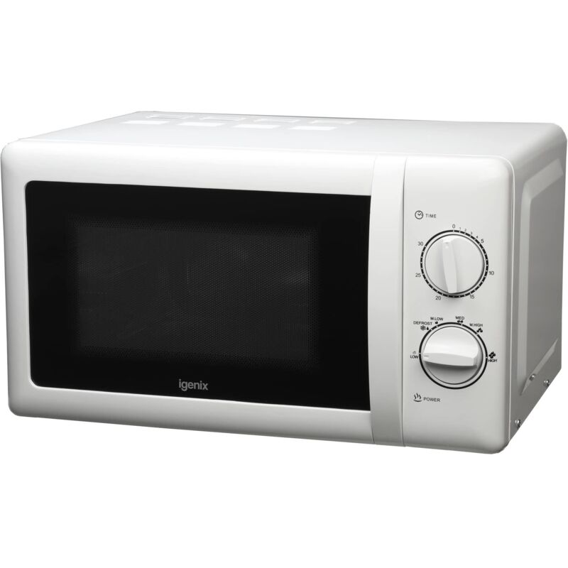 Manual Microwave, 20 Litre, Easy Clean Interior, 700W, White - IG2083 - Igenix