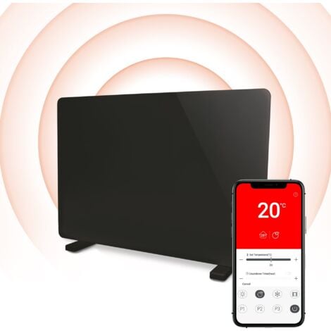 Igenix Smart Glass Panel Heater, 2000W, Black - IG9521BLWIFI