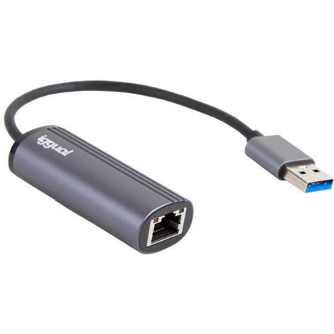 iggual Adaptador USB-A a RJ45 Gigabit Silver