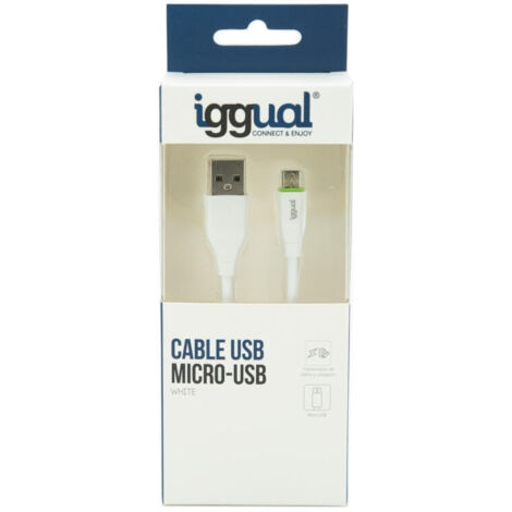 iggual cable USB-A/micro-USB 100 cm blanco