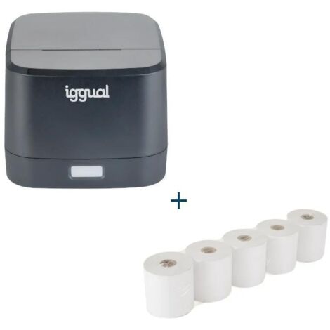 iggual Kit impresora térmica TP EASY 58 + 5 rollos