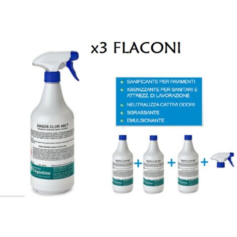CHIMICA D'AGOSTINO Igienizzante Dagos Clor 488P 750ml imballo 3 PEZZI