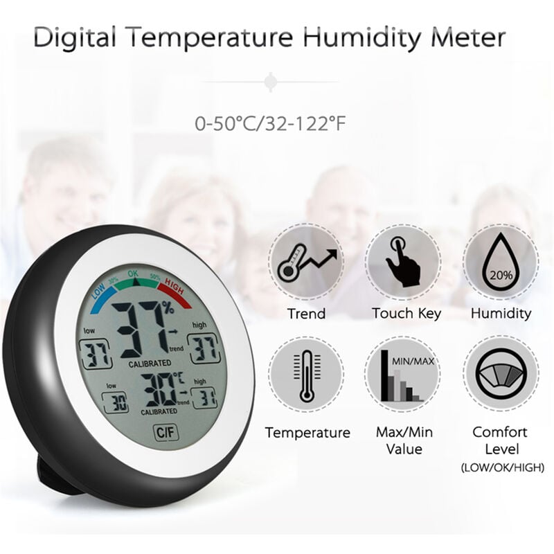 Image of Igrometro digitale igrometro monitor della temperatura dell'umidità lbtn