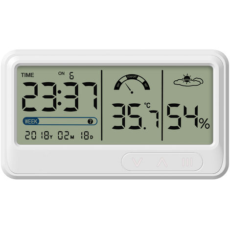 Nero Mini Termometro Ambiente Interno per Serra Ufficio Stanza DOQAUS Termometro da Interno Igrometro Termometro Digitale LCD con l'Icona di Comfort Monitor di Temperatura e umidità per Ambienti 