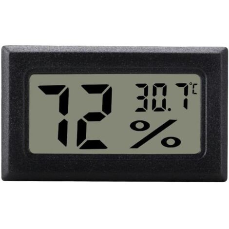 Igrometro digitale nero per il controllo dell'aria condizionata interna, mini, LCD
