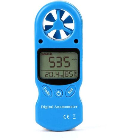 Igrometro, termometro per serra, termometro da giardino, anemometro digitale con display LCD, misuratore di velocità del vento, misuratore di umidità della temperatura, nero