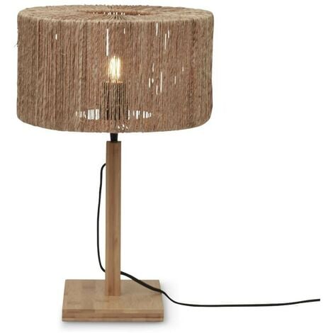 Lampe de table nomade sans fil en bambou naturel. intérieur / extérieur pas  cher 