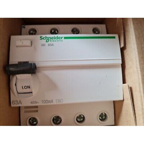 iID RCD 4P 63A 100mA-AC TYPE AC SCHNEIDER RCCB A9Z72463