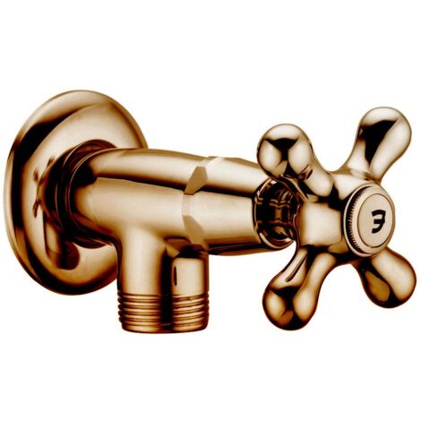 Iiris-viola miscelatore rubinetto ramato snodo con attacco a muro 1/2"G con attacco inferiore 3/4"G IRV206RM