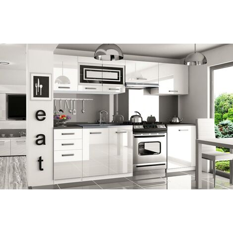 IKAR | Cocina completa modular lineal L 240 / 180cm 7 piezas | Plan de trabajo INCLUIDO | Juego de muebles de cocina