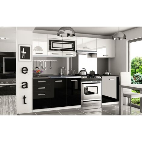 IKAR - Cuisine Complète Modulaire Linéaire L 240/180cm 7 pcs - Plan de travail INCLUS - Ensemble meubles de cuisine