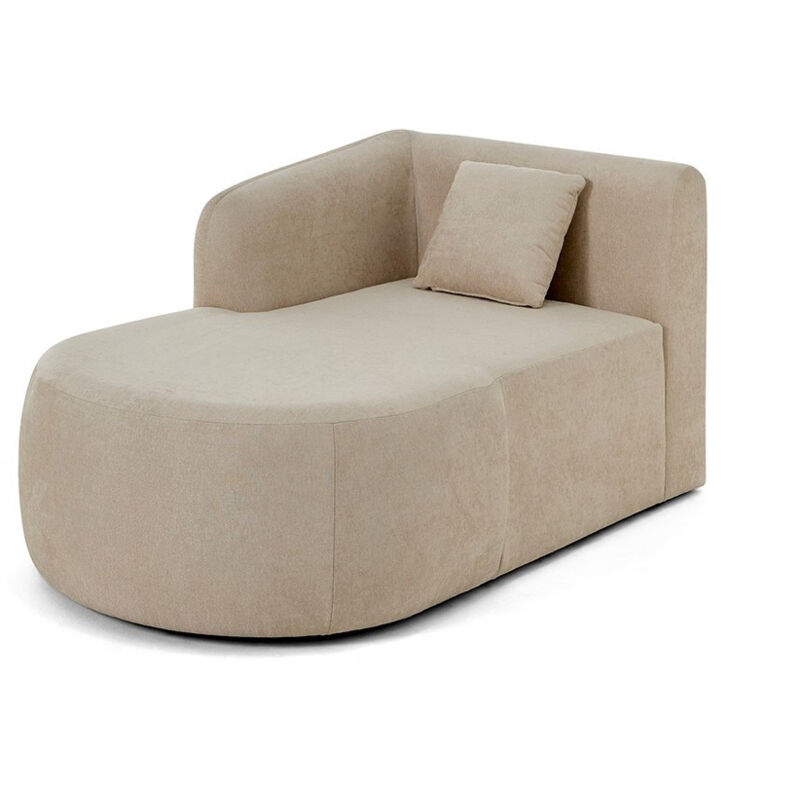 Lisa Design - Ikare - module d'assise méridienne gauche - en tissu - beige