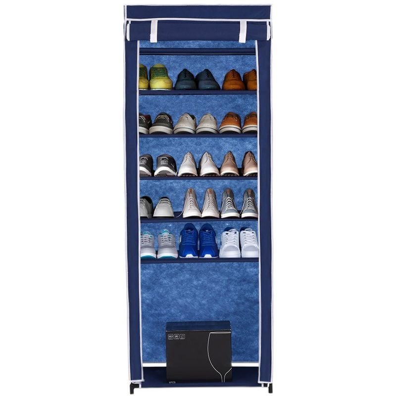 Ikayaa Armoire Classique A 7 Niveaux En Tissu Pour Chaussures H16858bl