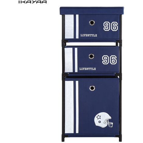 iKayaa Organisateur d'armoire de rangement de bureau à domicile à 3 tiroirs en tissu de Style de vie pour vêtements, jouets, boîte de rangement pour douilles