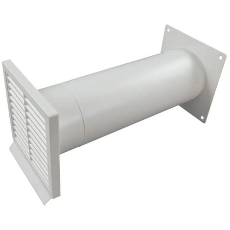 QUELLMALZ IKM Mauerkasten mit Rückstauklappe - Weiß, Rundanschluss ø 125 mm, Mauerstärken 120 bis 450 mm