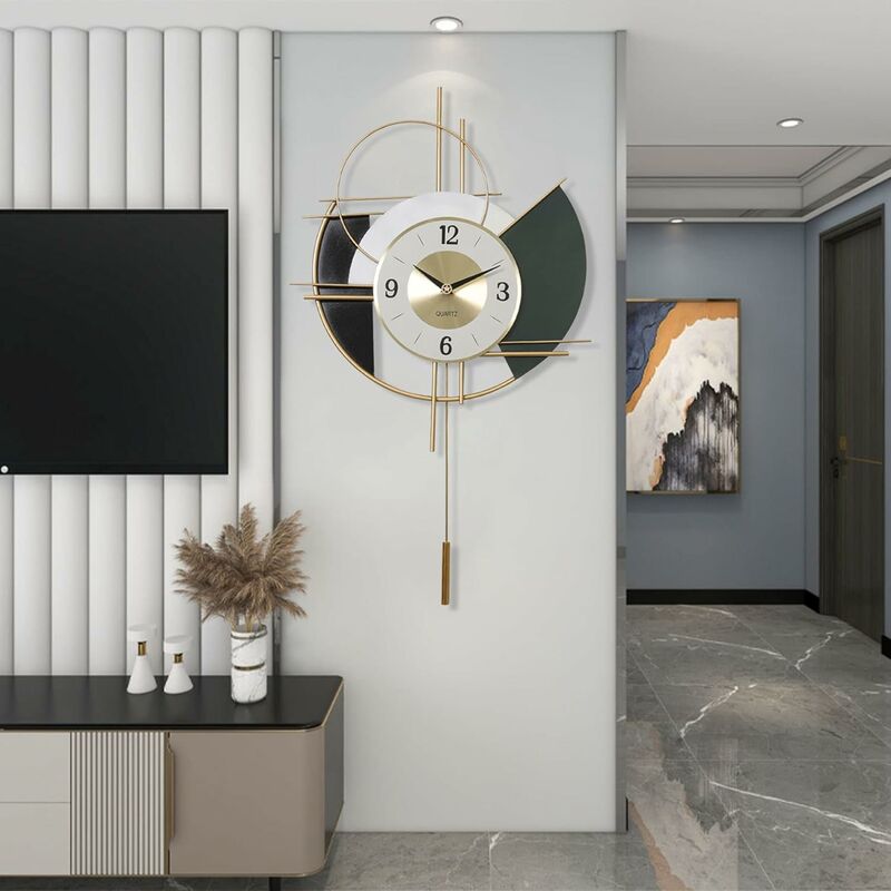 Ikodm - Horloge Murale Design Moderne Pendules Murales Silencieuses Style Nordique Décorative Grande Horloge Murale Créatif Minimaliste Pendules et