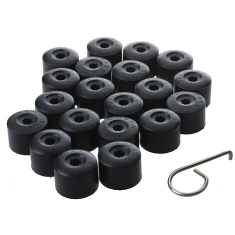 Ikodm – Lot de 20 caches boulons jantes pour VW Golf – Protection écrous de roue en plastique noir – Taille 22x30mm – Installation facile - 20pcs