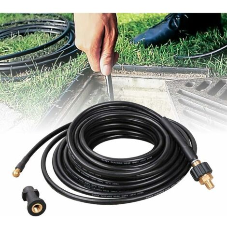 Ikodm Tuyau de nettoyage professionnel pour nettoyeur haute pression 10 m 180 bar 60 °C