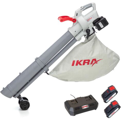 IKRA 3in1 aspiratore soffiatore a batteria IALS 2-20 con 2 batterie ricaricabili e doppio caricabatterie rapido
