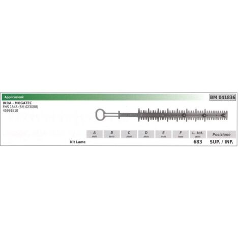 IKRA kit lame supérieure / inférieure IKRA taille-haie FHS 1545 041836