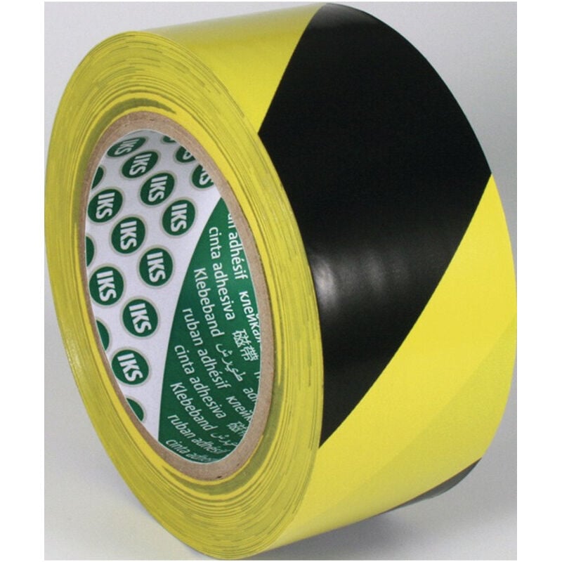 Ruban de marquage de sol F33 pvc noir/jaune longueur 33 m largeur 50 mm rouleau