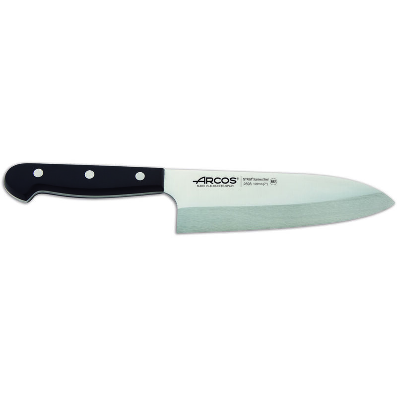 Deba Knife Arcos Mango Universal 289804 Nitrum Steel, con Mango Poliossimetilene e 17 cm di lama in valigetta.