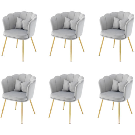 Il comprend 6 chaises modernes en velours pour les salles de séjour, des pieds métalliques dorés, et des coussins en forme d’élytres pour la chambre à coucher.