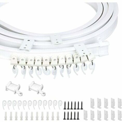 Il kit binario per tende da soffitto (91 pezzi) include binario per tende flessibile da 3 m, 11 staffe di montaggio, 26 piedini, 26 supporti per tende e 4 tappi terminali. Sistema di binario per tende