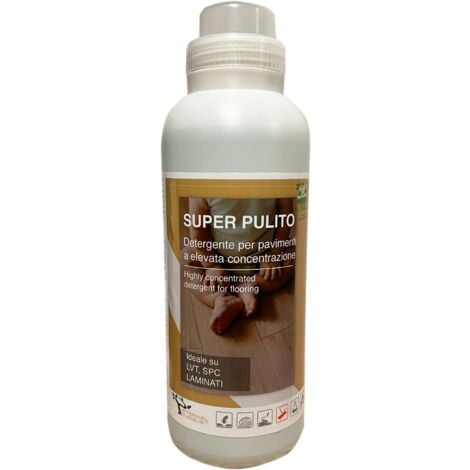 il n1 - SUPER PULITO SPC, LVT, Laminati, parquet e resine SPORCO INTENSO- detergente NATURALE a PH NEUTRO ultraconcentrato profumato - Di Eternal Parquet-flacone da 1 litro