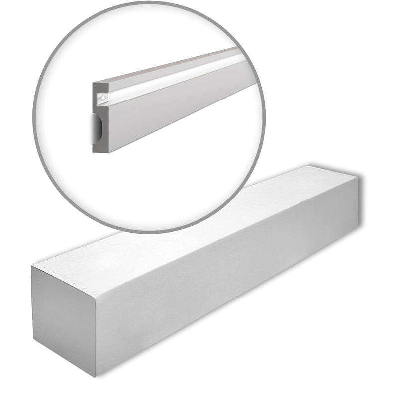 NMC IL11-box WALLSTYL Noel Marquet 1 Box 13 pieces Skirting Moulding for indirect lighting contemporary design grey 26 m