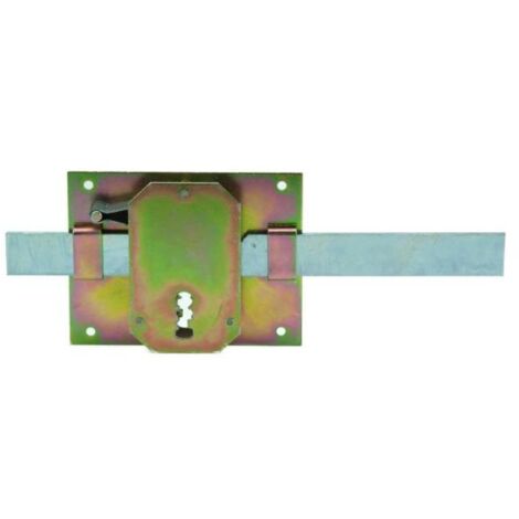 ILARGI cerradura 94-5 bicromatada , Cerradura de sobreponer Nº 94 rústicaTamaño 5 pulgadasPalanca larga1 llave de borjaAcabado bicromatadoNo tiene mano.
