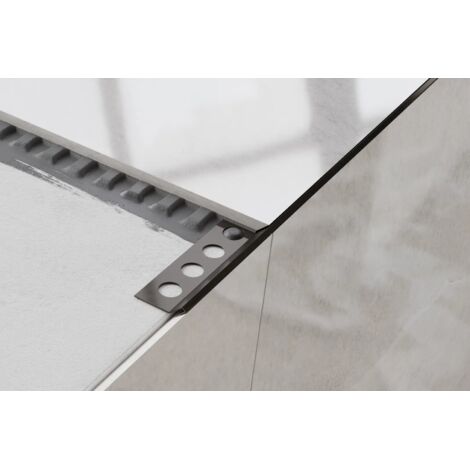 Ilcom dekoratives Rs-Winkelprofil aus geschliffenem Edelstahl 12mm x 2700mm - Gunmetal