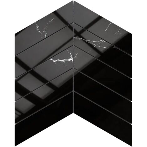 Ilcom mosaico in gres su rete per bagno e cucina 24,6cm x 25,2cm - Black veins arrow