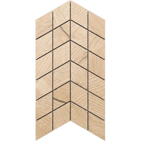 Ilcom mosaico in gres su rete per bagno e cucina R9 17.2cm x 29.8cm - Maple mini chevron