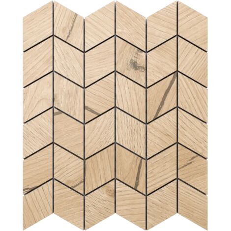 Ilcom mosaico in gres su rete per bagno e cucina R9 29cm x 25.2cm - Maple chevron