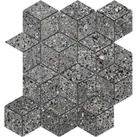 Ilcom mosaico in gres su rete per bagno e cucina R9 30.5cm x 26.5cm - Multistone 3D cubes