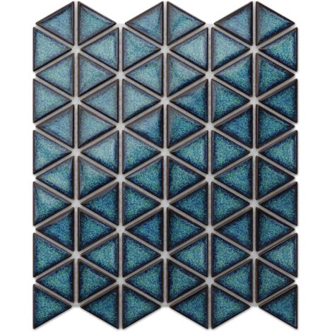 Ilcom – Mosaïque en céramique sur maille 26.3cm x 30.3cm – Finition lisse pour salle de bain ou cuisine – Résistante aux hautes températures