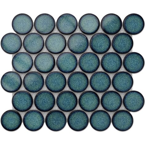 Ilcom – Mosaïque en céramique sur maille 30.6 cm x 26.5 cm – Résistante aux températures élevées – Facile à découper pour intérieur et extérieur