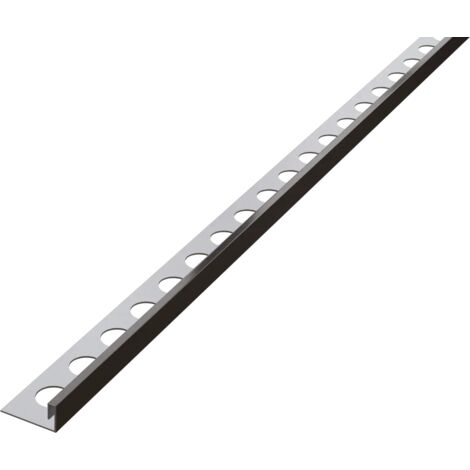 Ilcom profilo angolare rettificato Js in acciaio inox per piastrelle 10mm x 2700mm - Gunmetal