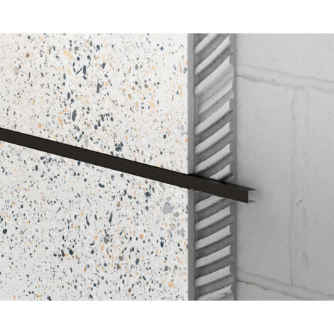 Ilcom profilo rettificato in acciaio inossidabile ad U 10mm x 2440mm x 9mm - Nero matt