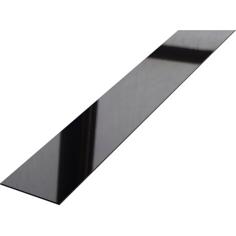 Ilcom striscia I decorativa in acciaio inossidabile per pareti 38mm x 2700mm - 0.65mm - Nero lucido