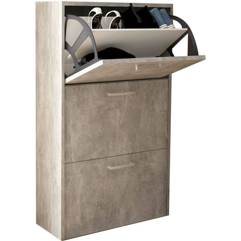 Ilenia 3 Portes en bois à double comparaison. Gray