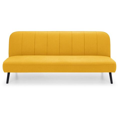 Ilford Curved Back Sofabed Mustard Fabric Upholstered