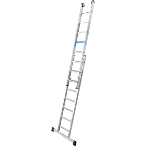 Iller Stufen Schiebeleiter ERGO Plus mit standfester Quertraverse 2x14 Stufen
