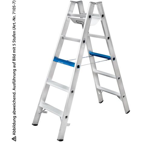 Iller Stufenstehleiter Alu Ergo Plus mit 2x4 Stufen 2,53m AH