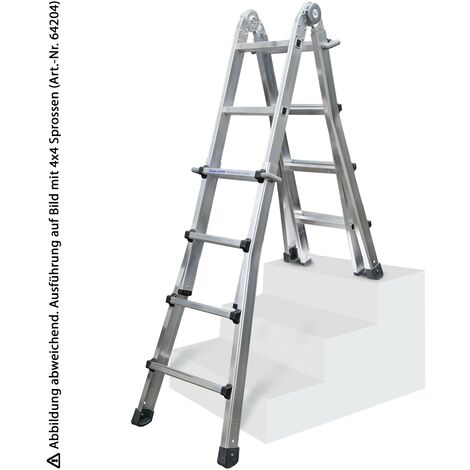 Iller Teleskopleiter, beidseitig begehbar mit 4x5 Sprossen und 6,0m AH