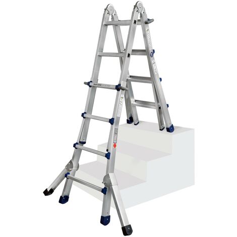 Iller Teleskopleiter Eurostars mit Dreieckauslegern 4x6 Sprossen