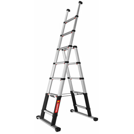 Iller Teleskopleiter Telesteps Combi Line eloxiert und mit hochwertigem Dreikant-Holmprofil