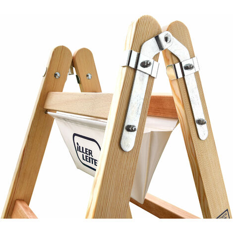Iller Werkzeugtasche Holz Sprossenstehleitern mit Stahlbügel für Modell Classic